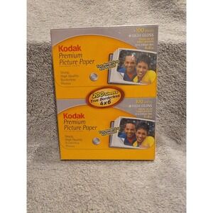KODAK Premium Picture Paper, 200 sheets, High Gloss 4"x 6" New Sealed